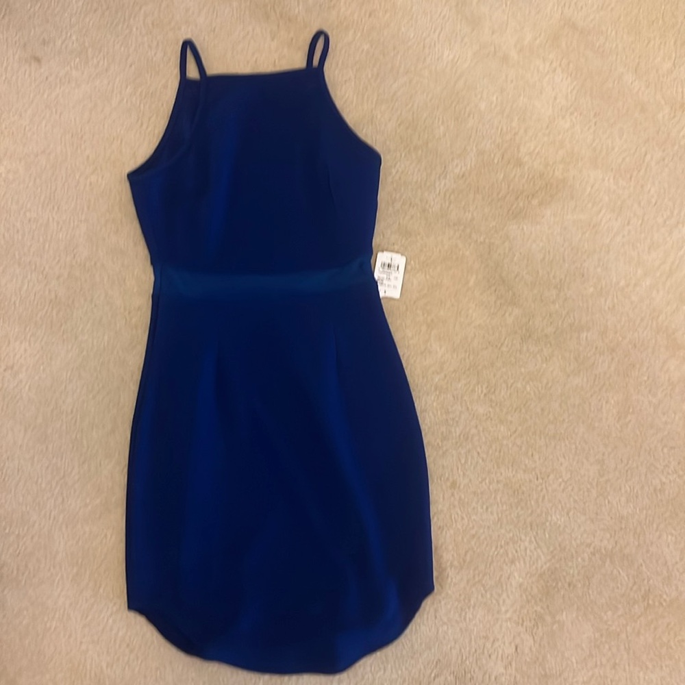 Blue dress with sheer center. Size S